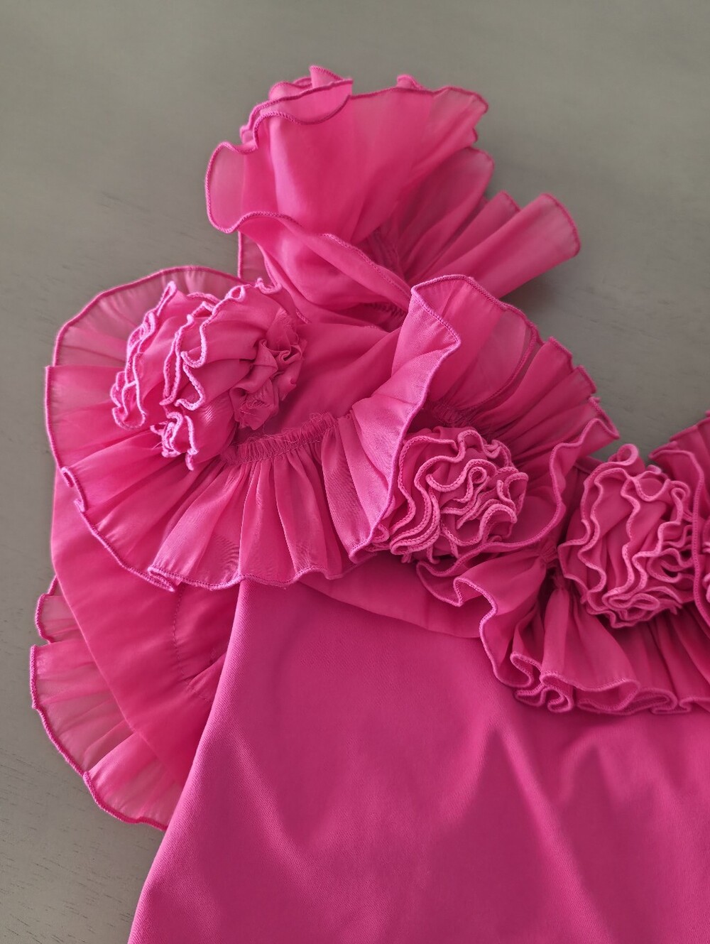 Free People Until Next Time Bodysuit, Hot Pink, 3D Floral, Sleeveless, XS - Picture 5 of 13